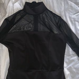 mesh all black dress